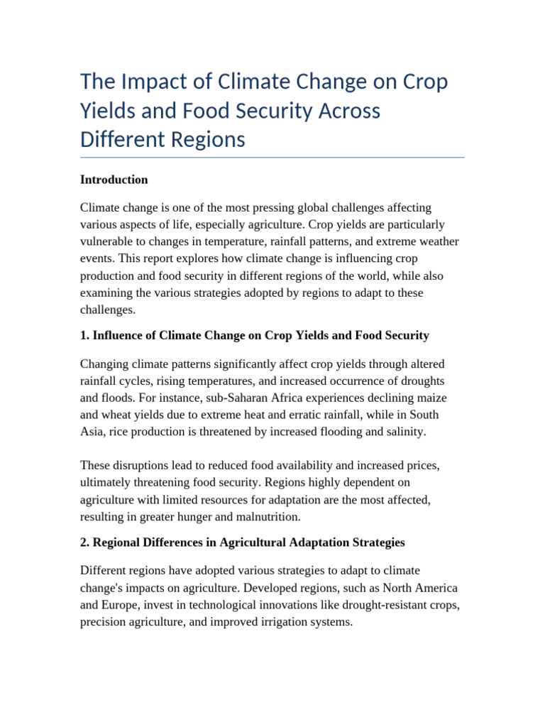 Climate Change's Impact on Crop Yields | PDF