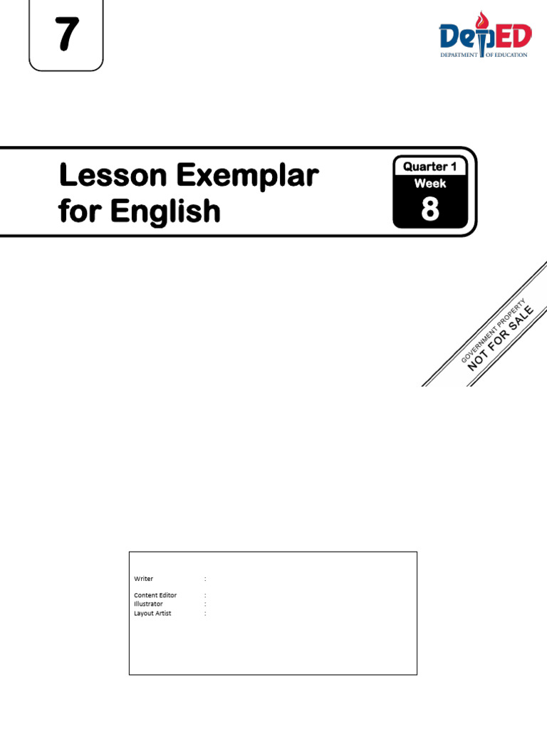 English Lesson Plan: Grade 7 Week 8 | PDF | Publishing | Plagiarism