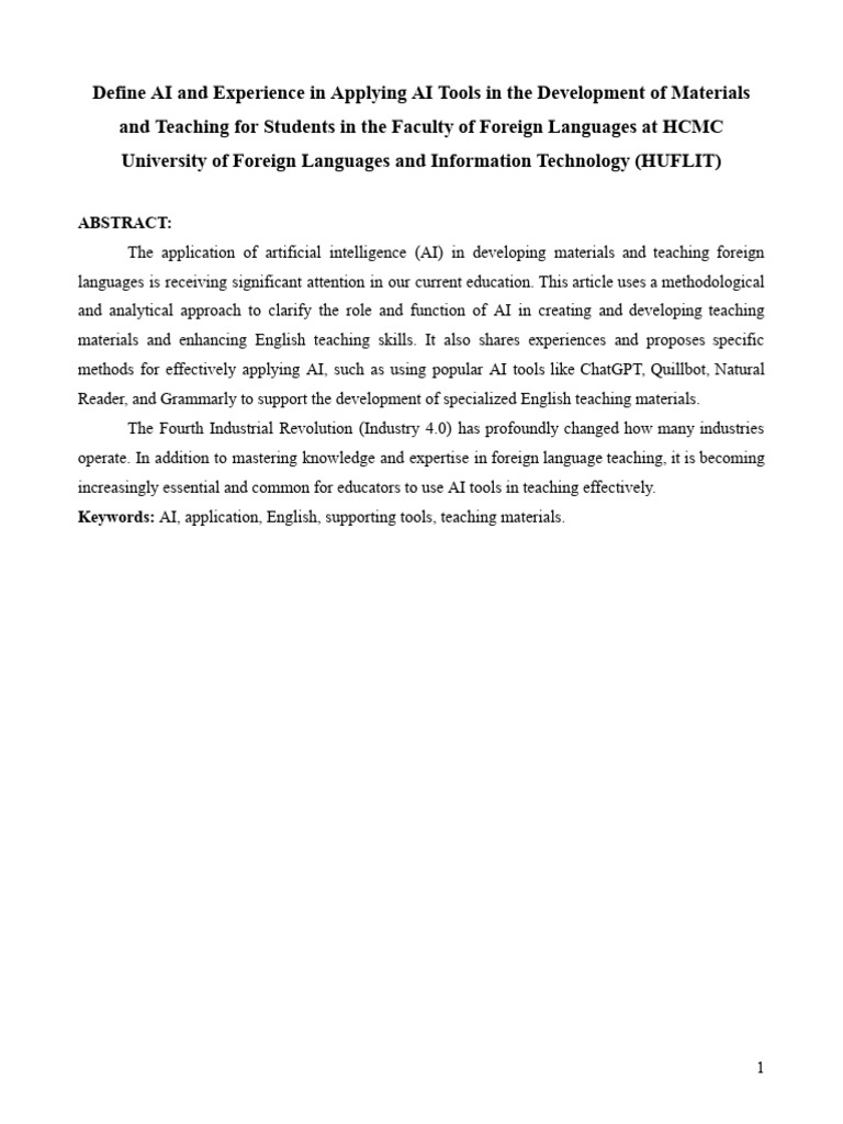 AI in English Language Teaching Materials | PDF | Artificial ...