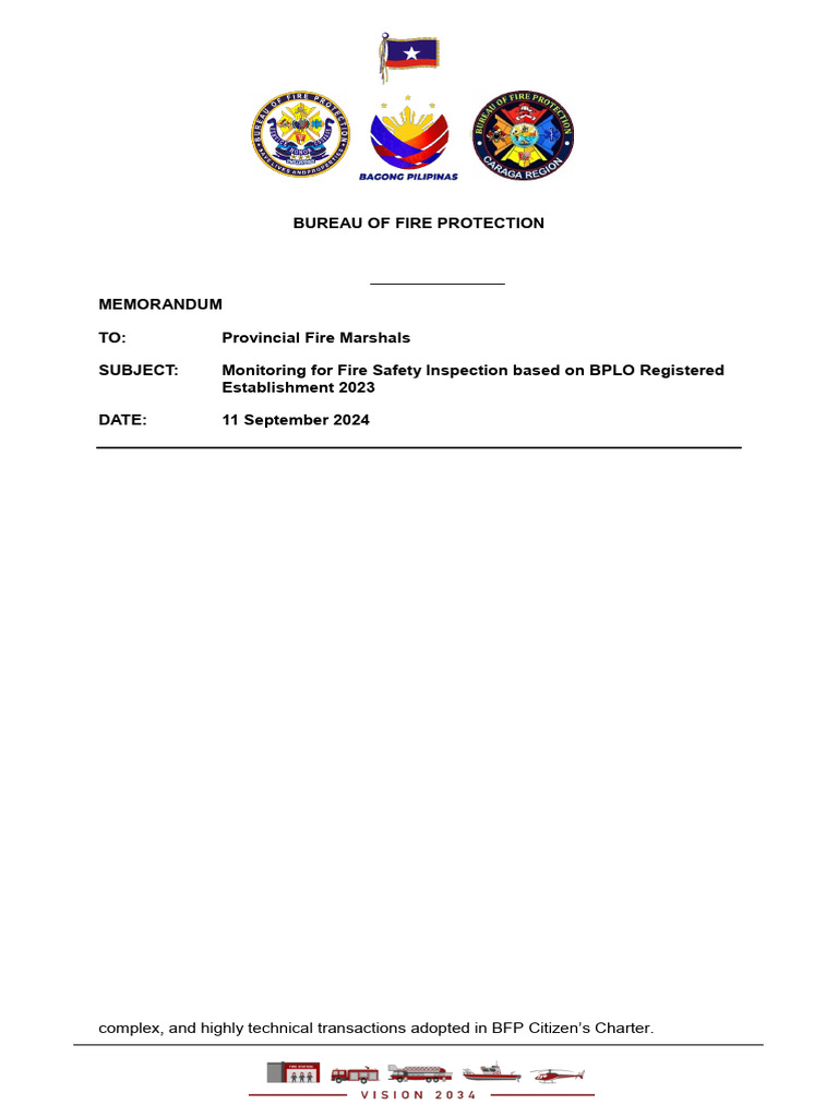 Fire Safety Inspection Plan 2024 | PDF | Fire Safety | Safety
