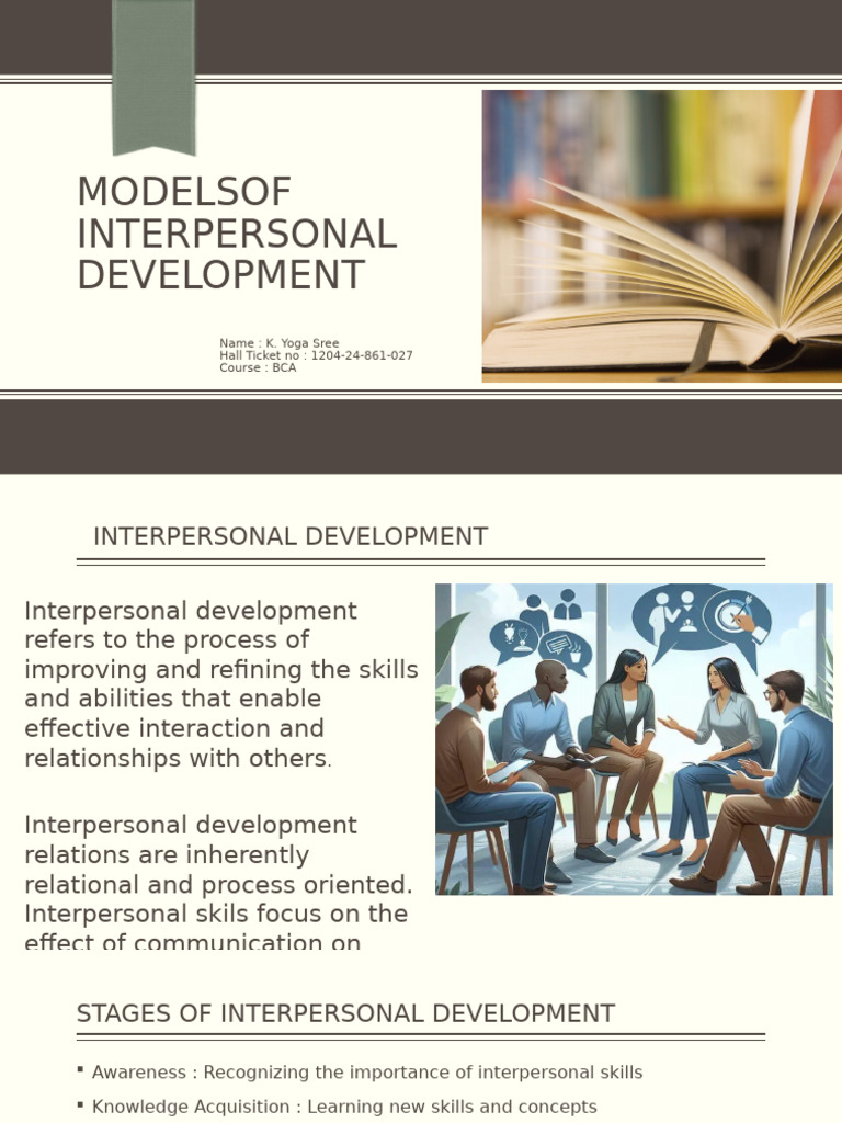 Modelsof Interpersonal Development: Name: K. Yoga Sree Hall Ticket No ...