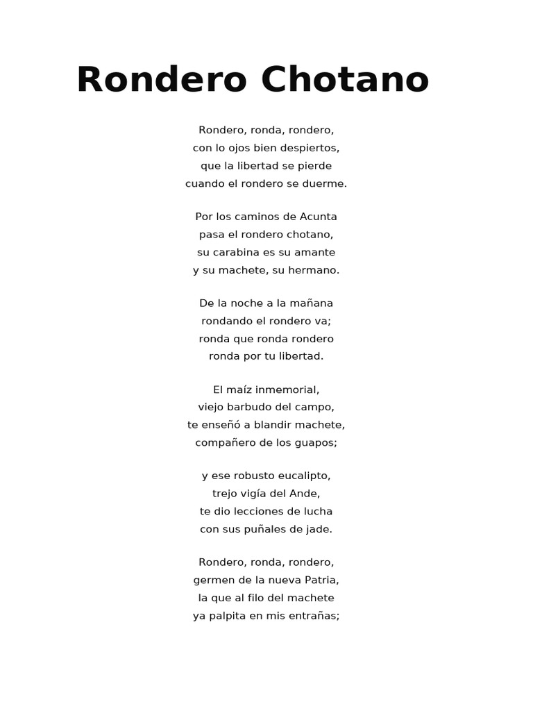 Rondero Chotano: Guardián de Libertad | PDF