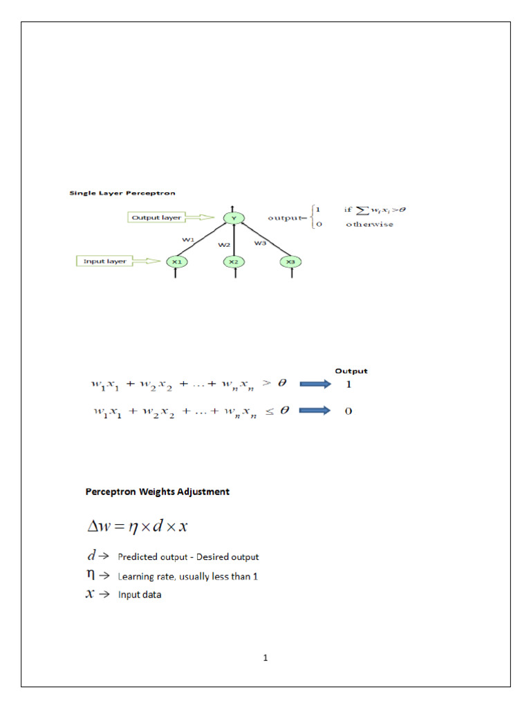 Single Layer Perceptron Overview | PDF | Statistical Classification ...