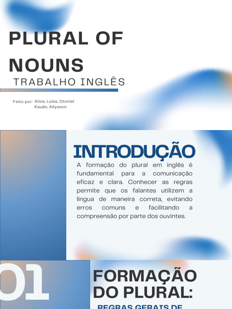 Regras de Formação do Plural em Inglês | PDF | Plural | Língua inglesa