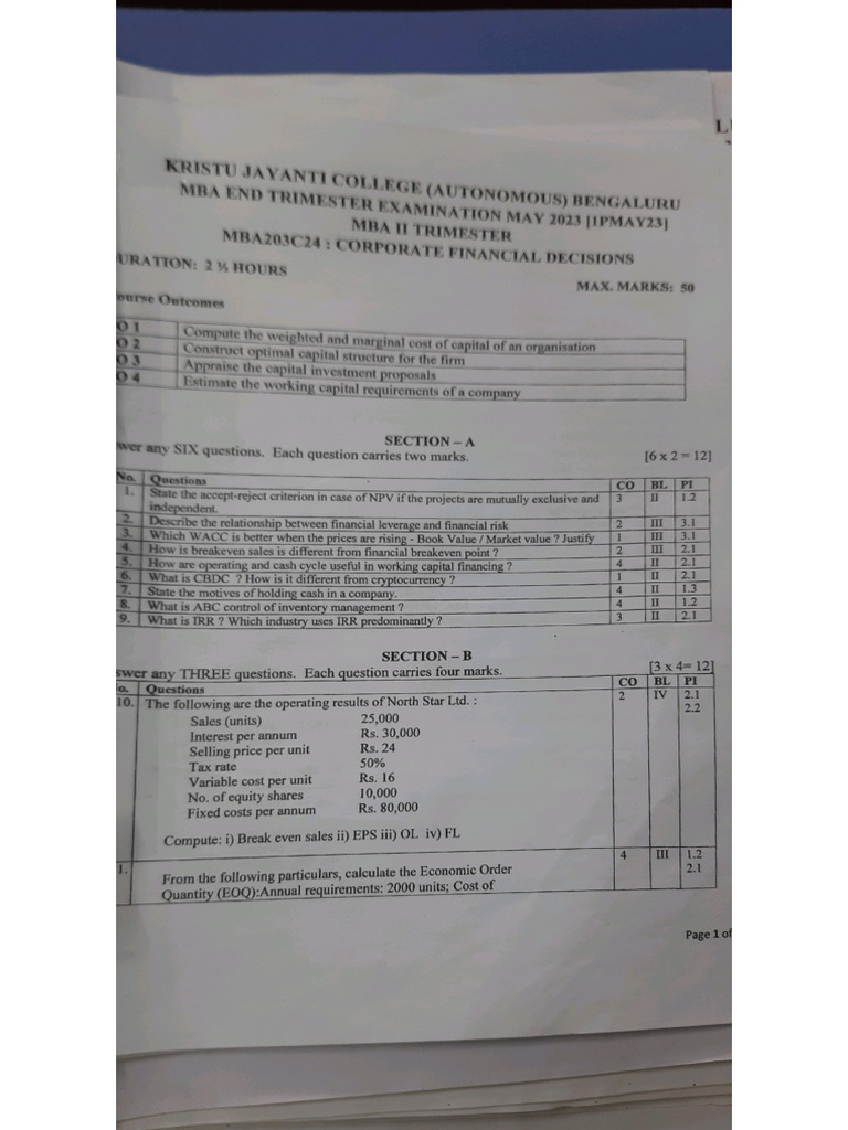 CFD Question Paper | PDF