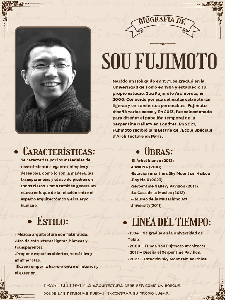 Biografía de Sou Fujimoto: Arquitectura Natural | PDF | Diseño