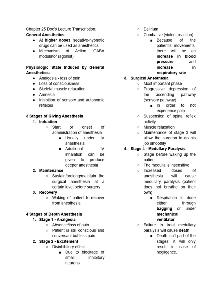 Overview of General Anesthetics | PDF | Anesthesia | Breathing