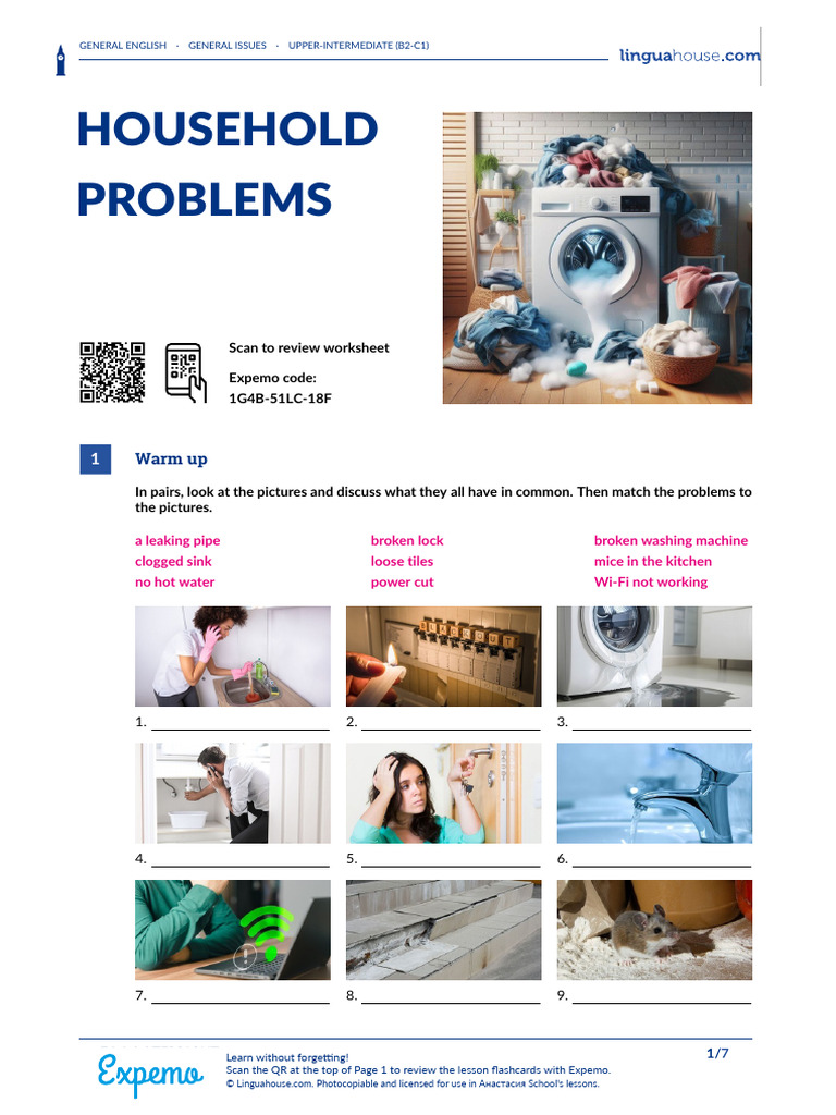 Household Problems British English Student B2 C1 | PDF