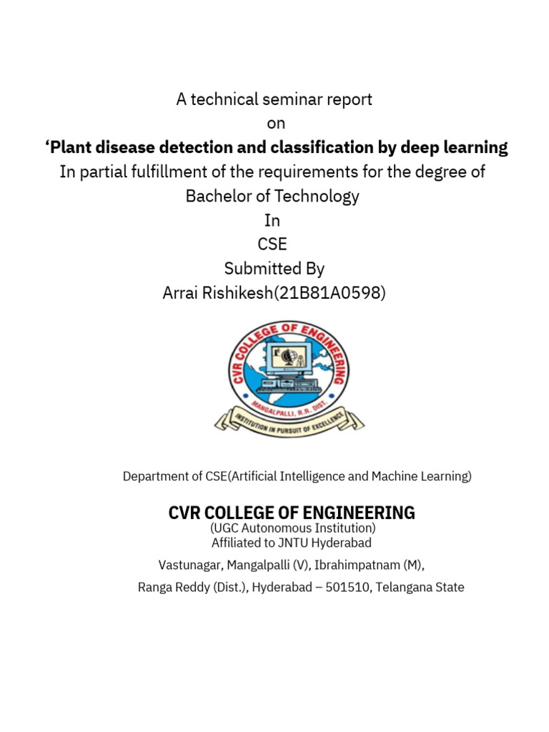 Plant Disease Detection with Deep Learning | PDF | Deep Learning ...