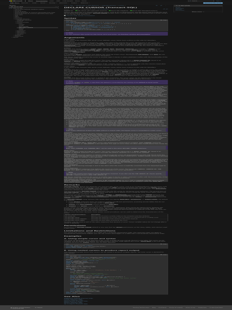 SQLServer ServerSide Cursor Types | PDF | Scope (Computer Science ...