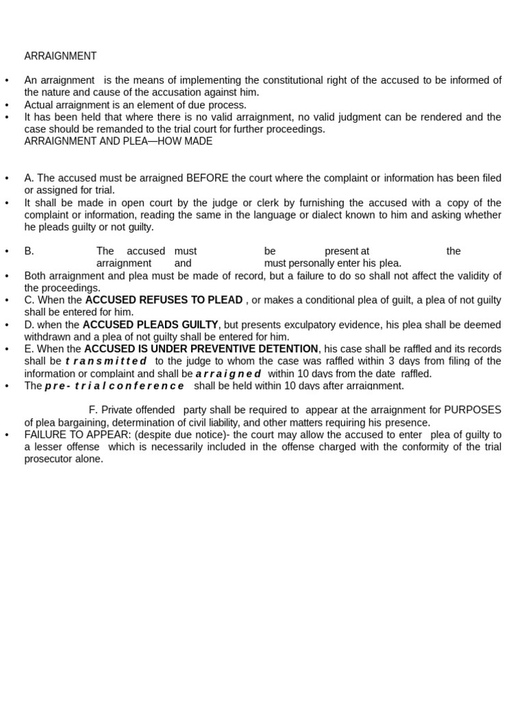 Understanding Arraignment and Pleas | PDF | Plea | Arraignment