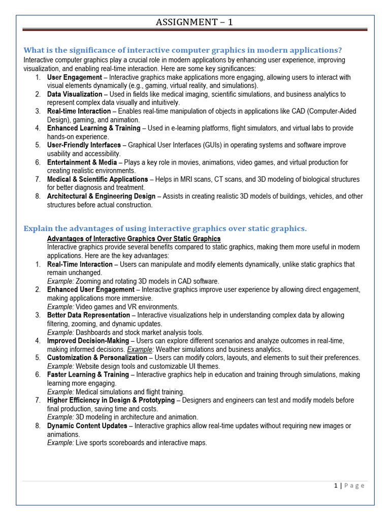 4 CGassignment 1 | PDF | Computer Monitor | Computer Graphics