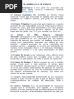 Classificações dos Crimes no Direito Penal | PDF | Crimes | Crime e ...