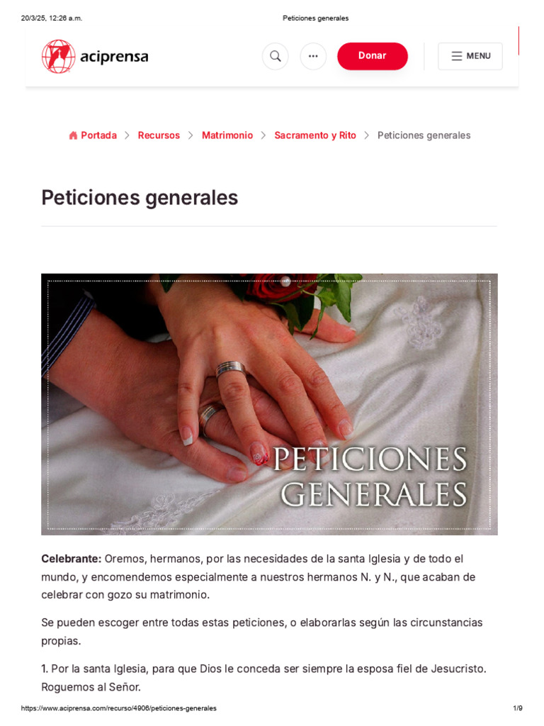 Peticiones para Matrimonios y Familias | PDF | Amor | Cristo (título)