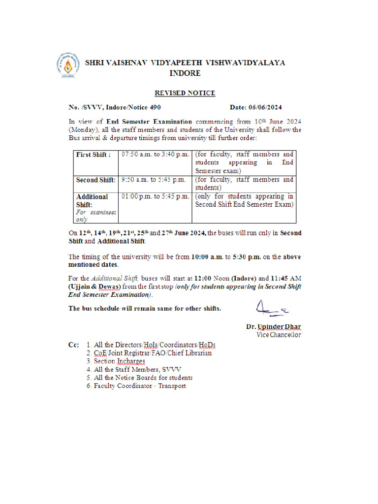 Notice # 490 (Revised Shift) | PDF