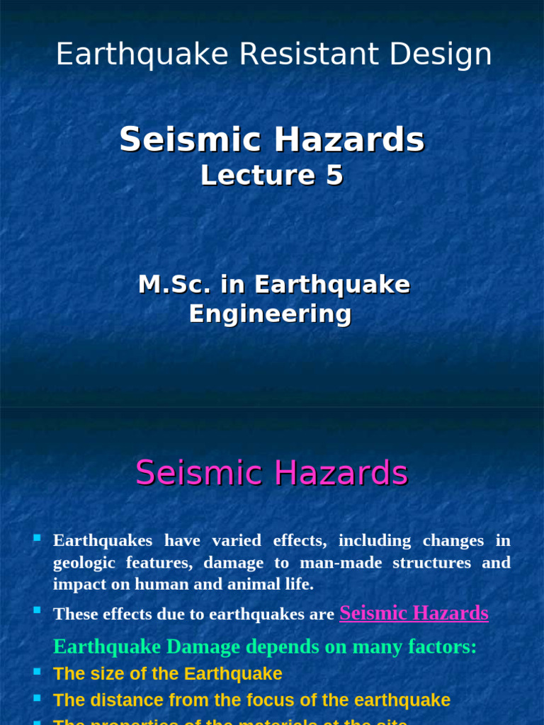 Understanding Seismic Hazards and Effects | PDF | Earthquakes | Tsunami