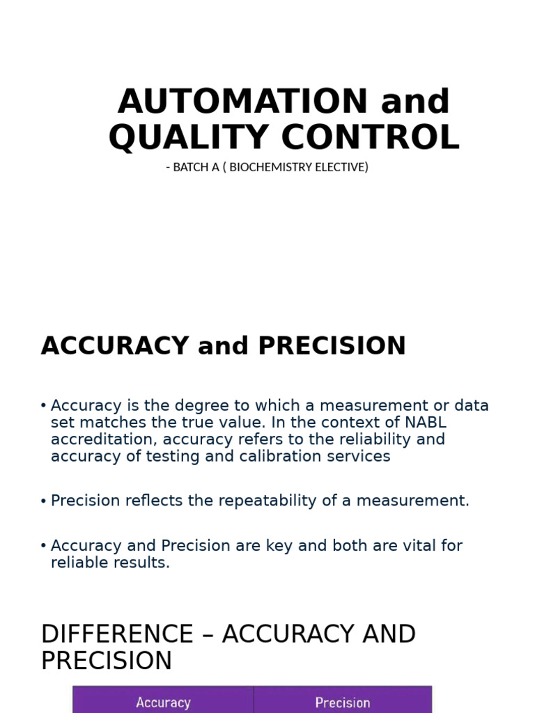 Automation in Quality Control for Labs | PDF