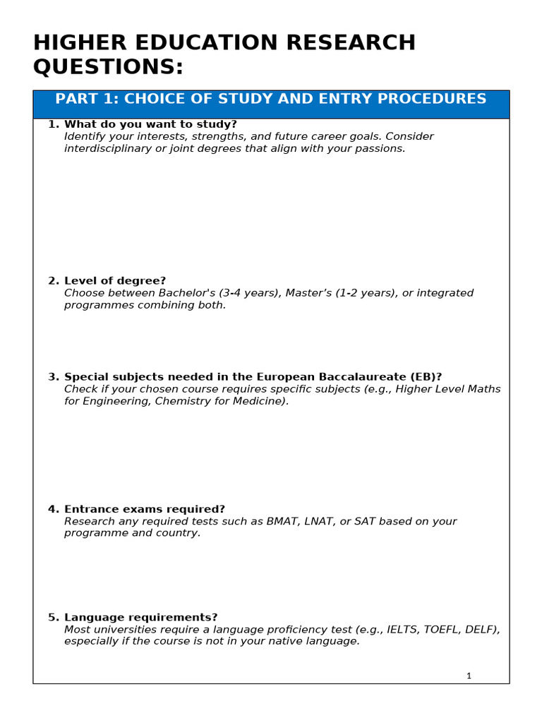 Higher Education Study Guide: Key Factors | PDF | Cost Of Living ...