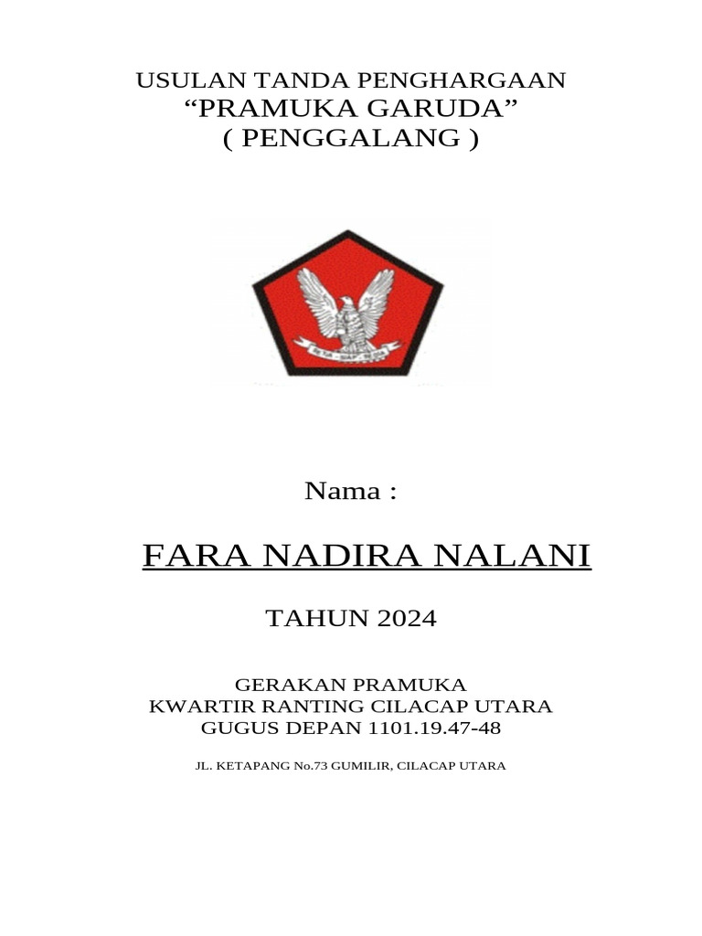 Tanda Penghargaan Pramuka Garuda Fara | PDF
