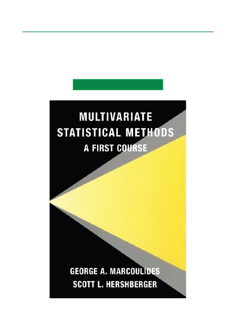 Multivariate Statistical Methods A First Course - 1st Edition Readable ...