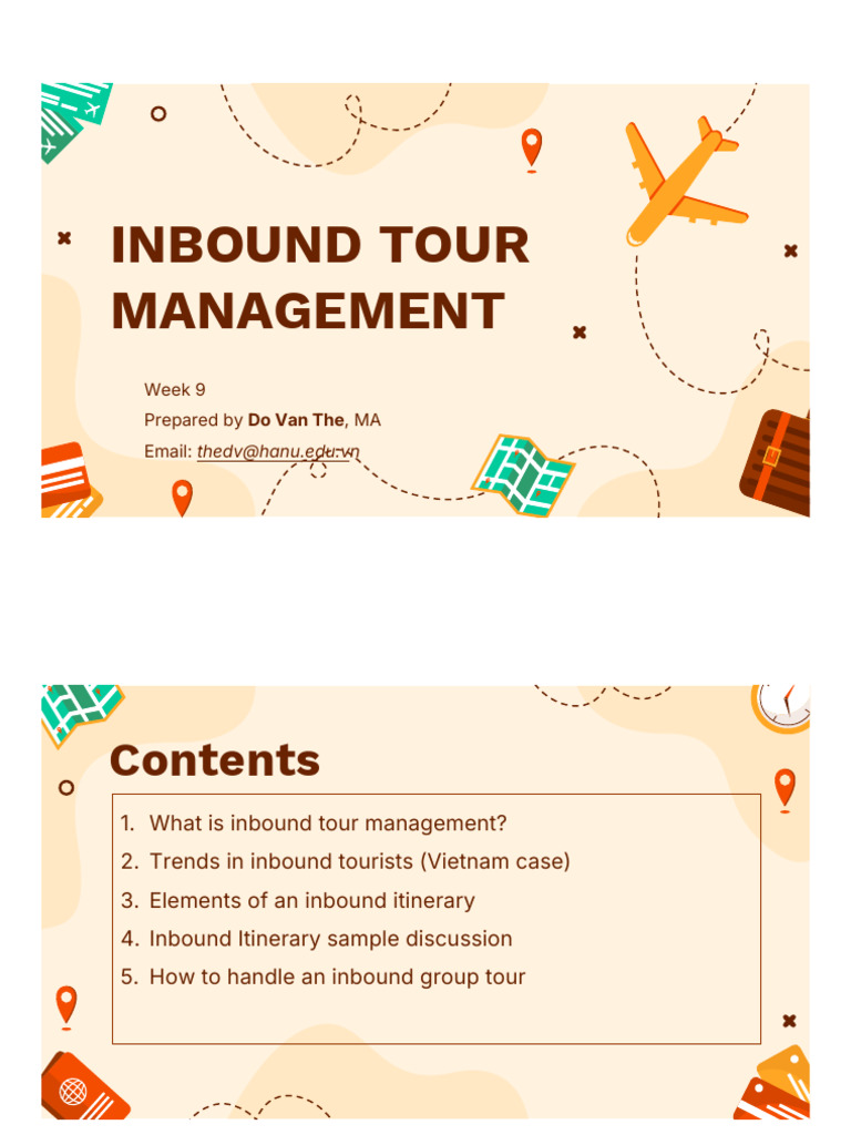 Inbound and Outbound Management - Week 9+10 | PDF | Vietnam | Tourism