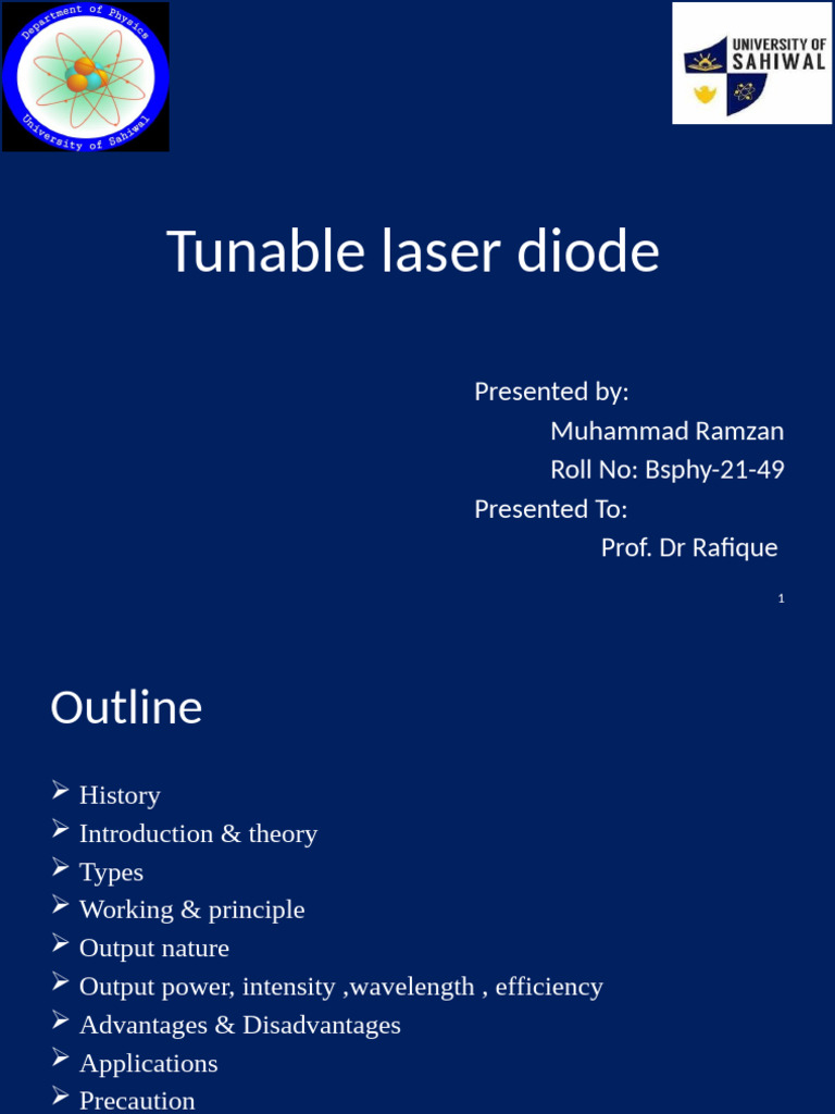 Principles of Tunable Laser Diodes | PDF | Laser Diode | Laser