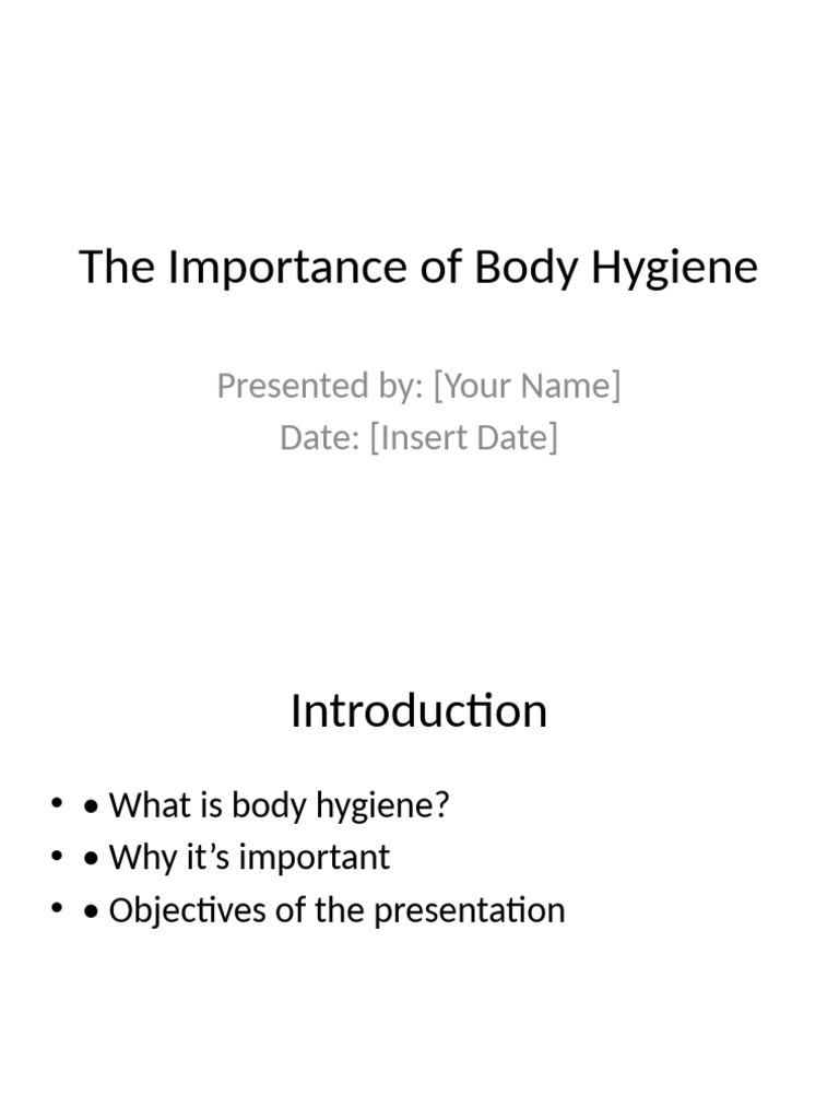 Importance of Body Hygiene Explained | PDF