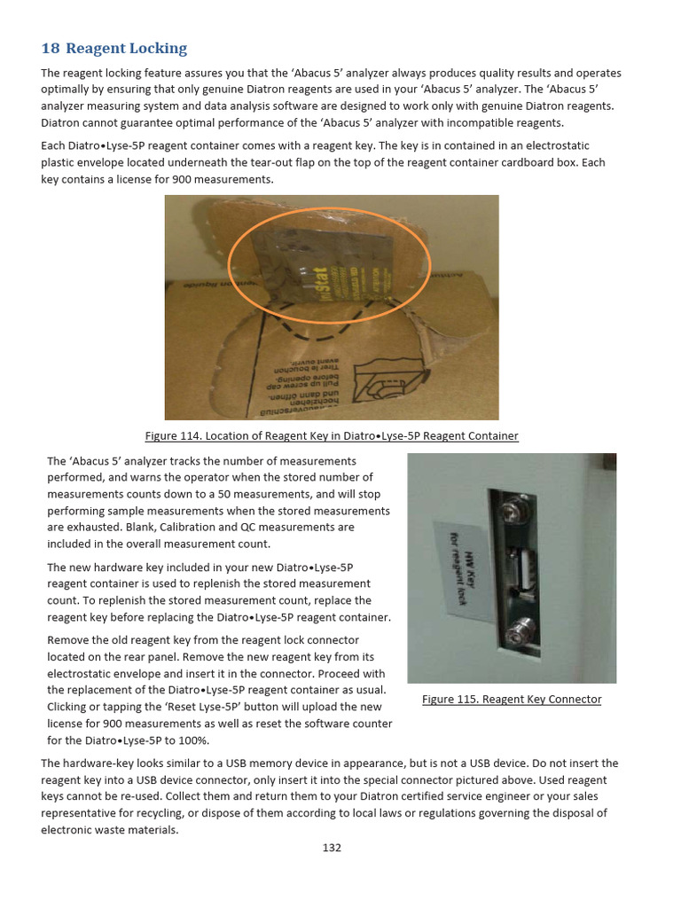 Diatron Reagent Key Usage Guide | PDF
