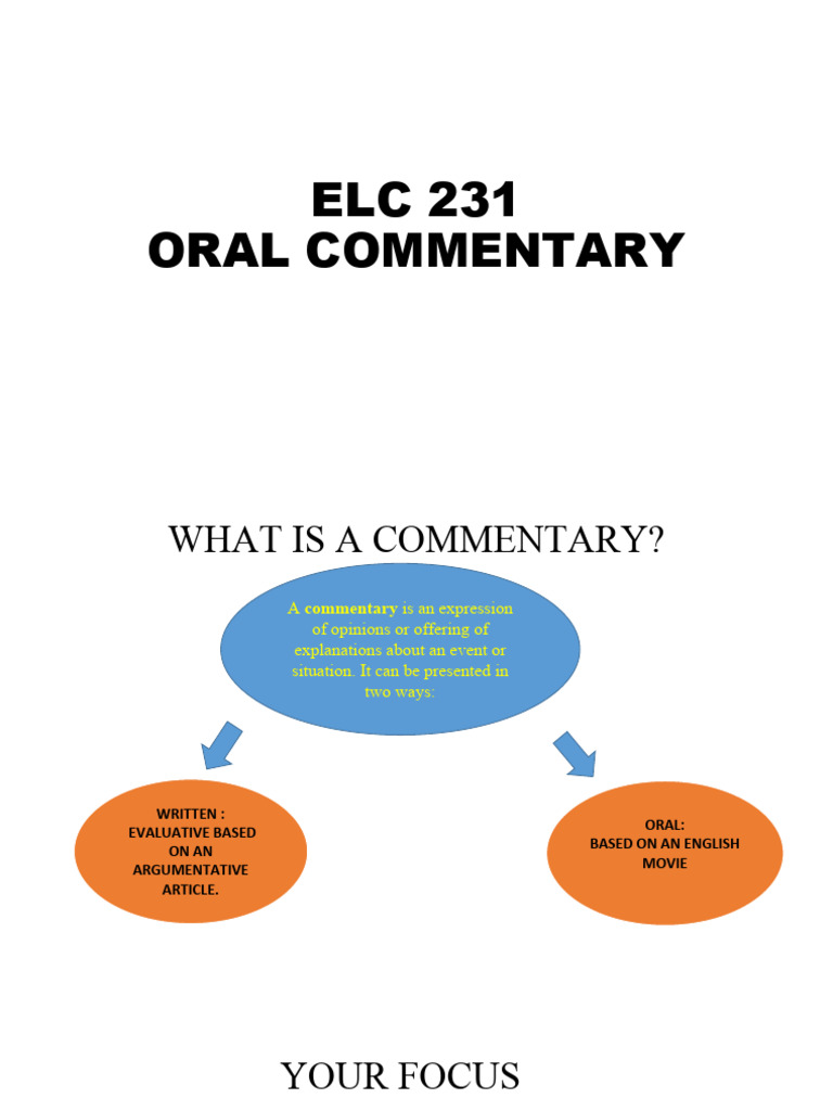 Oral Commentary Guide for Movies | PDF