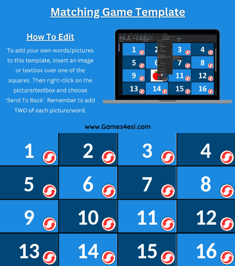 Matching Memory Game Template 1 | PDF