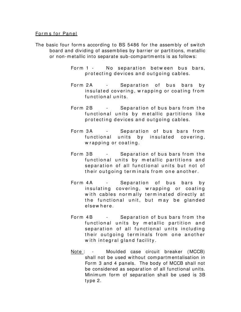Panel Forms for Electrical Assemblies | PDF