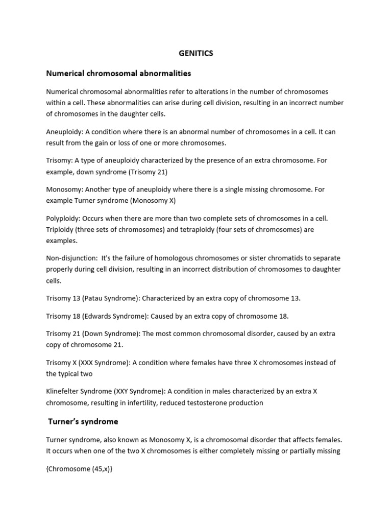 Understanding Chromosomal Abnormalities | PDF | Gene | Heredity
