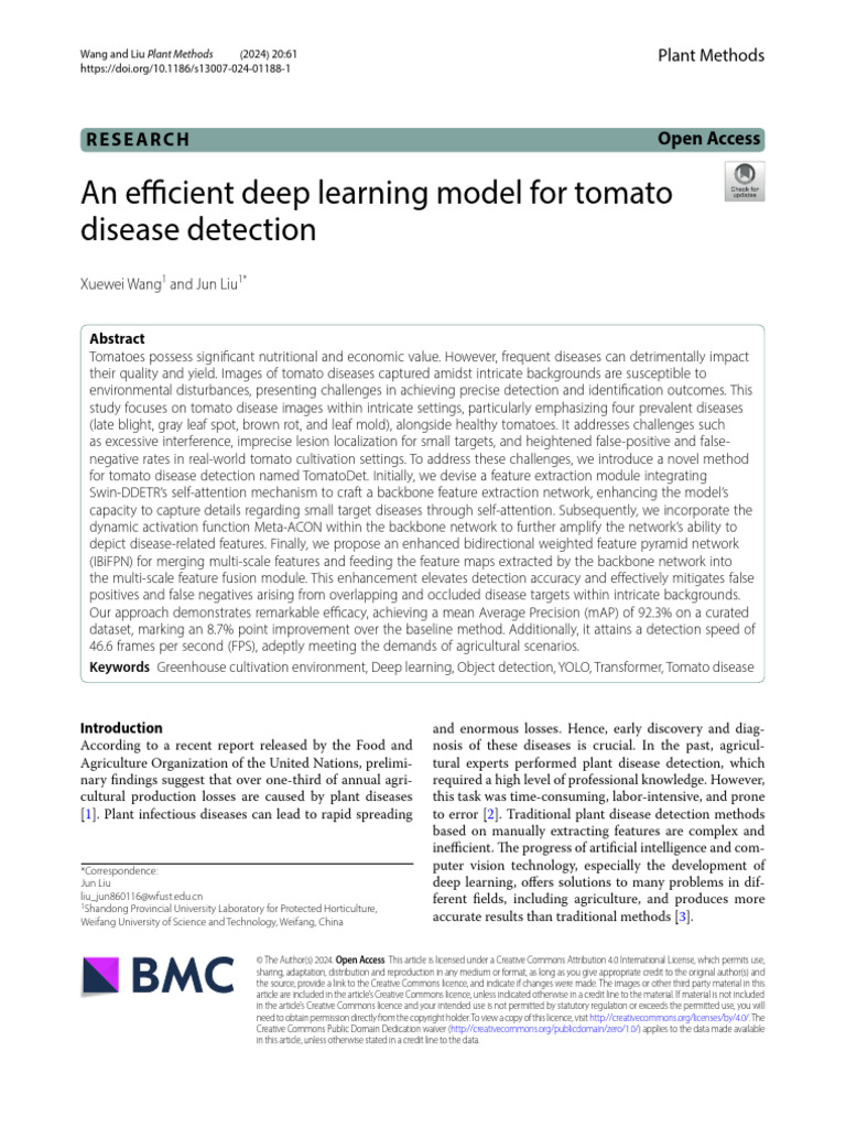 Tomato Disease Detection with AI | PDF | Deep Learning | Tomato