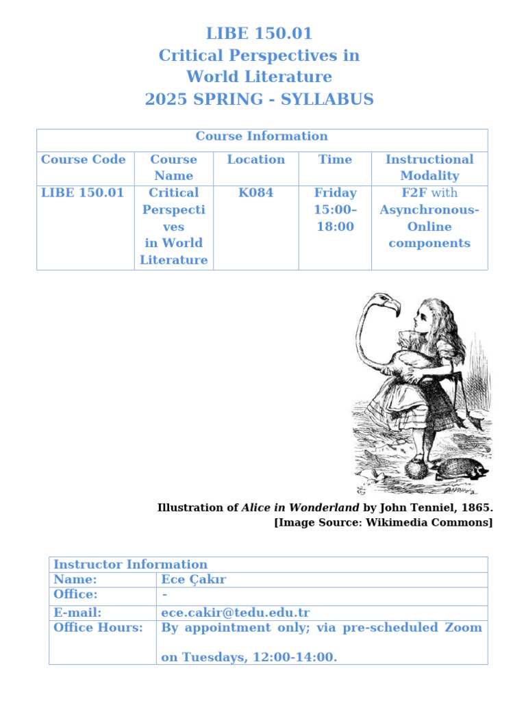 World Literature Critical Perspectives Syllabus | PDF | Genre | Plagiarism
