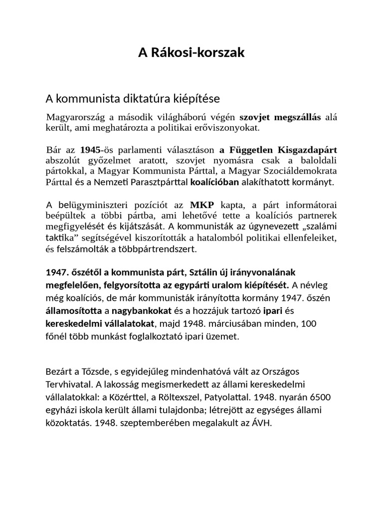 A Rákosi | PDF