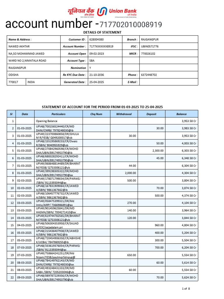 Details of Statement | PDF | Debits And Credits | Banks