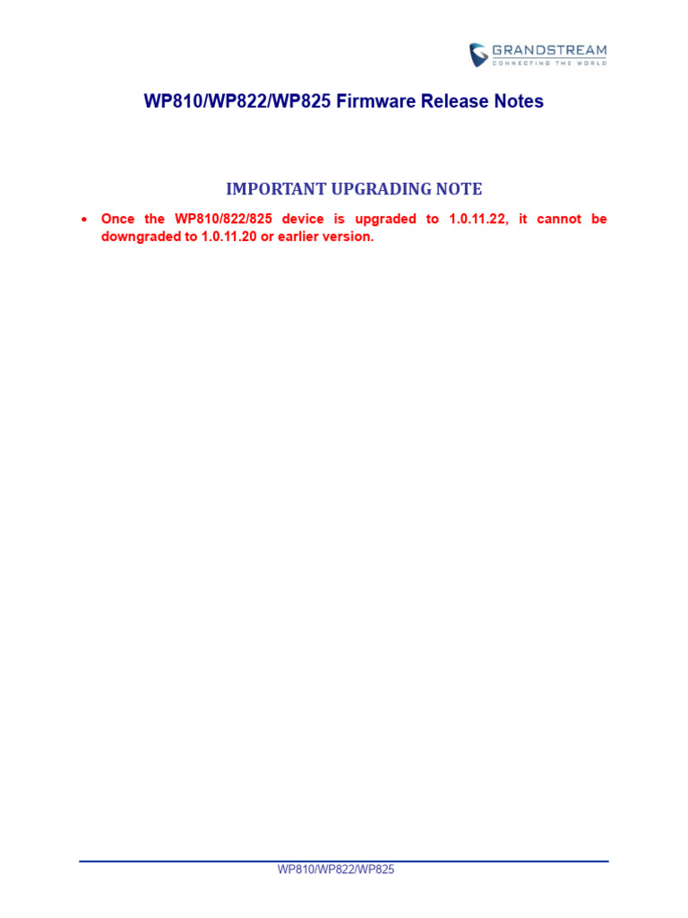 WP810/822/825 Firmware Release Notes | PDF | Session Initiation ...