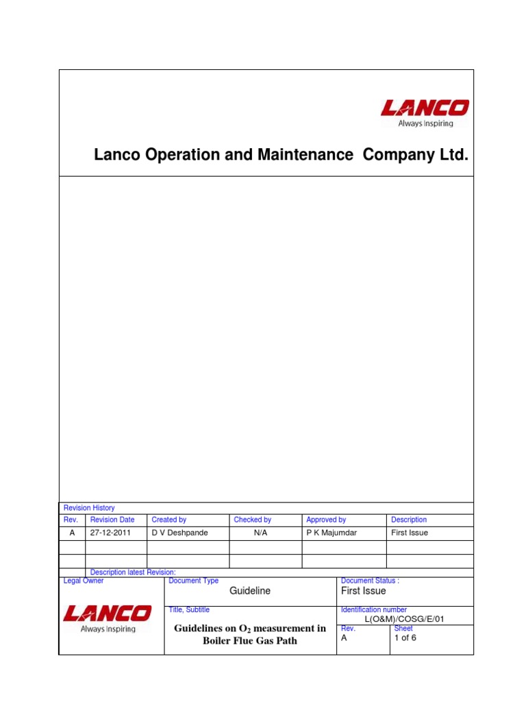 O2 Measurement Guidelines for Boilers | PDF | Boiler | Combustion