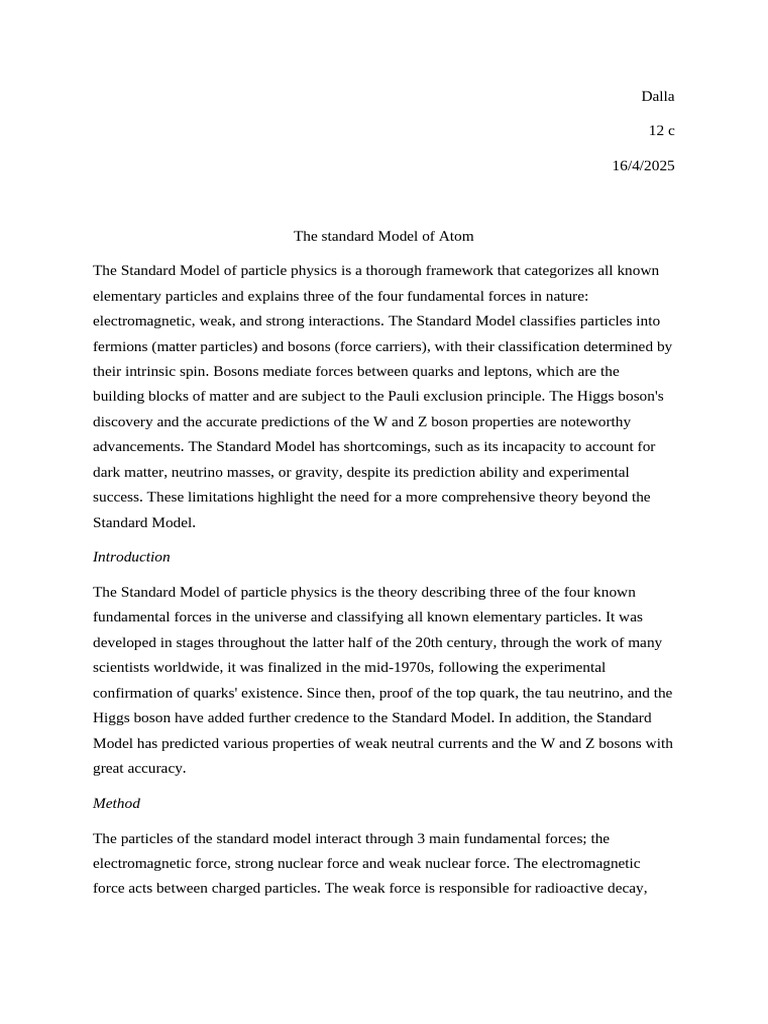 Overview of the Standard Model | PDF | Elementary Particle | Standard Model