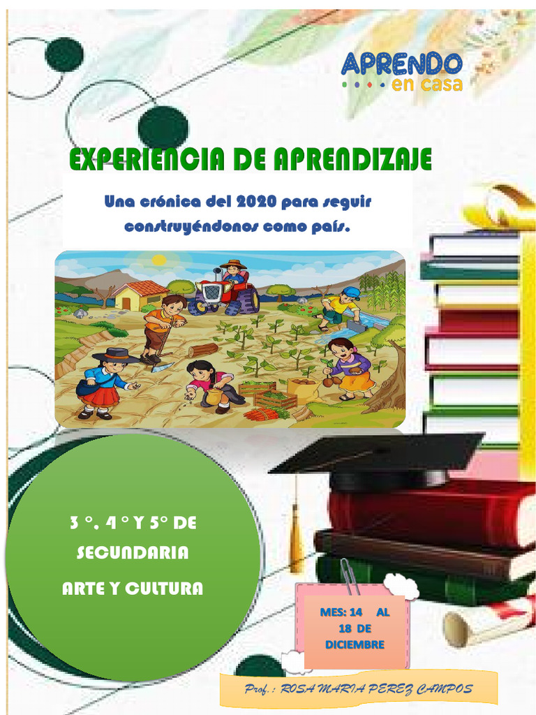 Experiencia de Aprendizaje ARTE Y CULTURA 3, 4 Y 5 SEMANA 37 | PDF ...