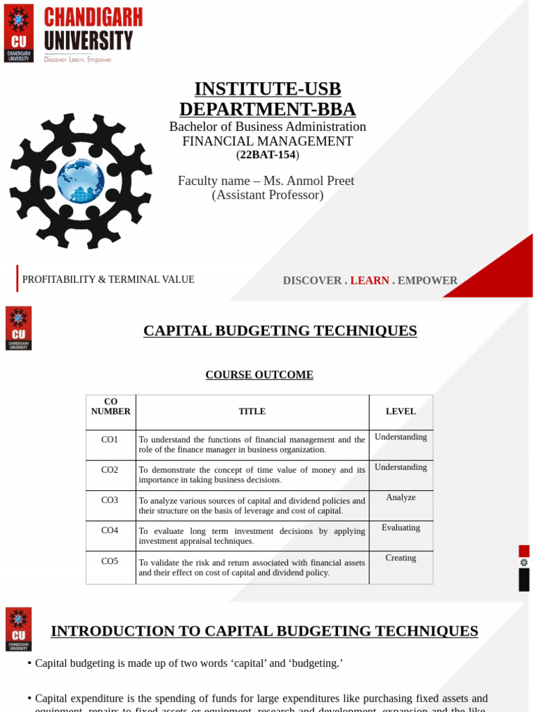 Capital Budgeting Techniques Explained | PDF | Net Present Value ...
