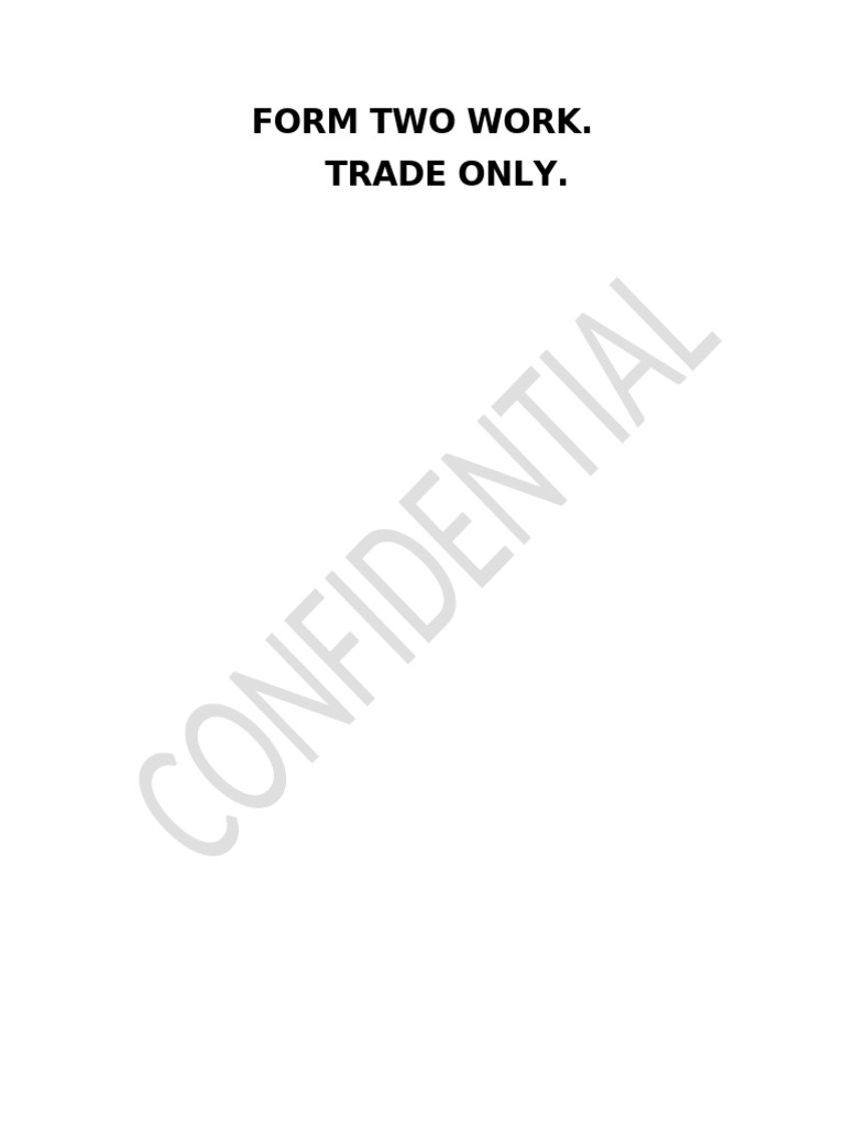 FORM TWO WORK | PDF