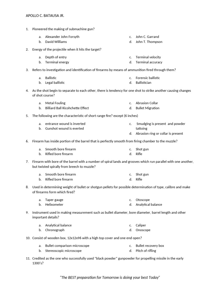 Firearm Questions and Answers Guide | PDF | Gun Barrel | Firearms