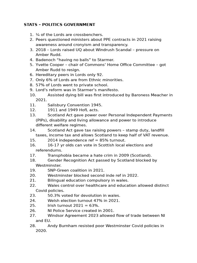 Stats - Government | PDF | House Of Lords | Government Of The United ...