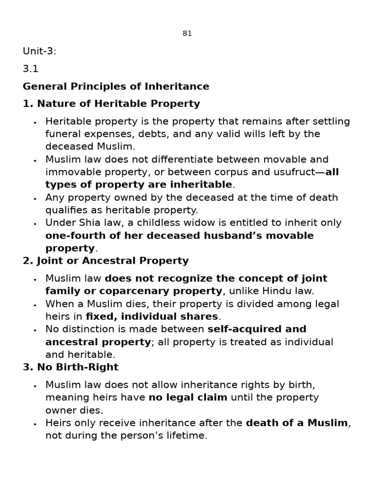 Family Law Unit3 | PDF | Inheritance | Child Custody