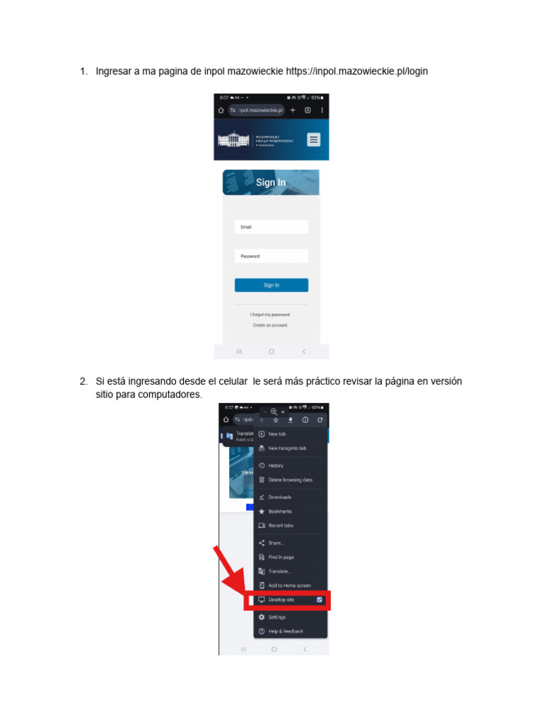 Acceso y Consulta en Inpol Mazowieckie | PDF