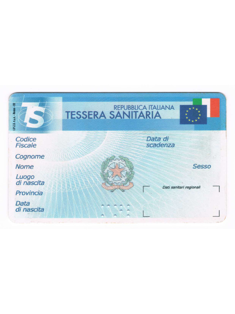 Tessera_Sanitaria_Italia-Fronte | PDF