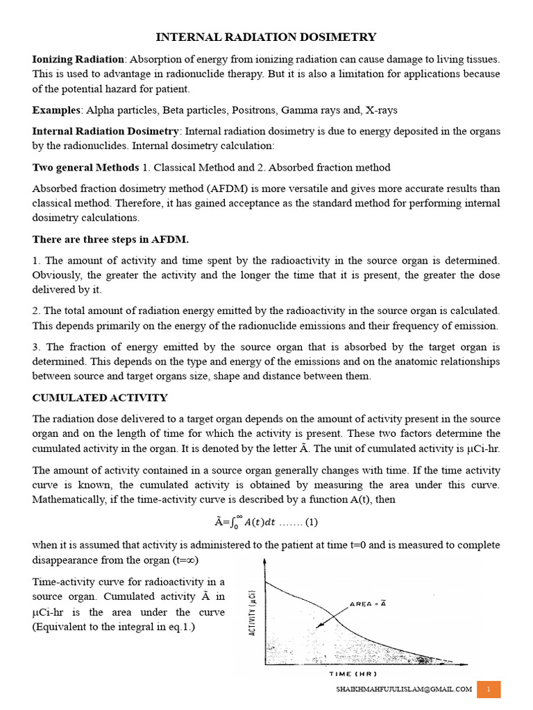 Internal Radiation Dosimetry Overview | PDF | Radiation | Radioactive Decay
