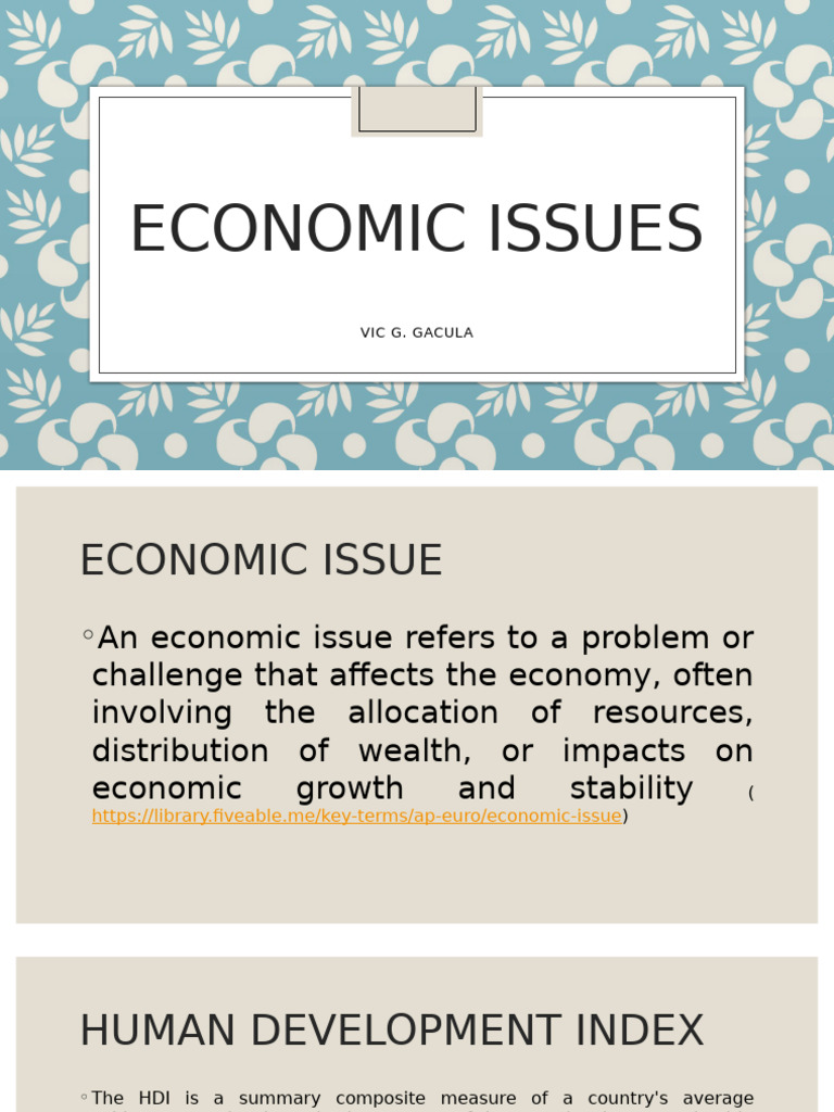 Understanding Economic Issues and HDI | PDF