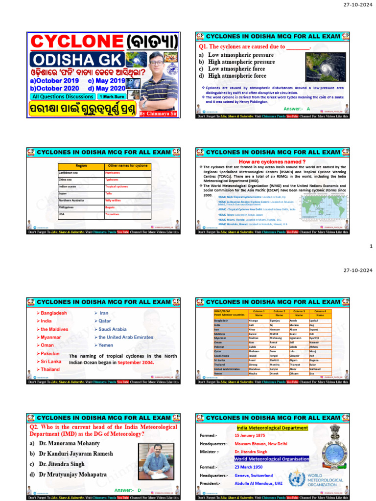 Odisha Cyclone Names and History | PDF | Tropical Cyclones | Cyclone